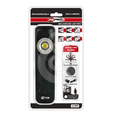 Baladeuse Led PRO rechargeable 500 lumens