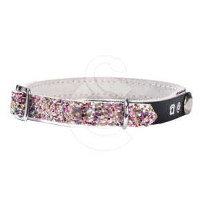 Collier chat cuir Bobby Party avec porte-adresse