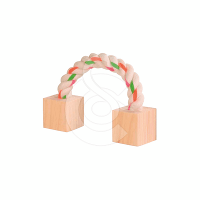 Jouet rongeur : corde avec bois
