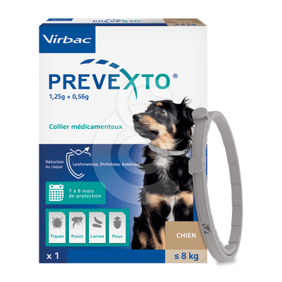 Prevexto collier Chien Inf. ou égale à 8 kg