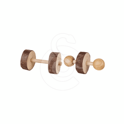 Jouet rongeur Trixie : lot de 2 haltères en bois