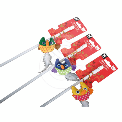 Jouet chat Martin Sellier : Canne à pêche hibou à plume