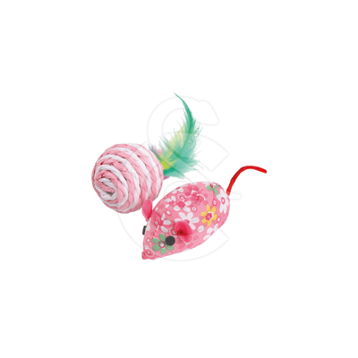 Jouet chat Wouapy : Balle à plumes et souris