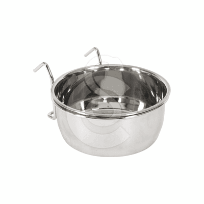 Bol en inox avec crochet pour cage